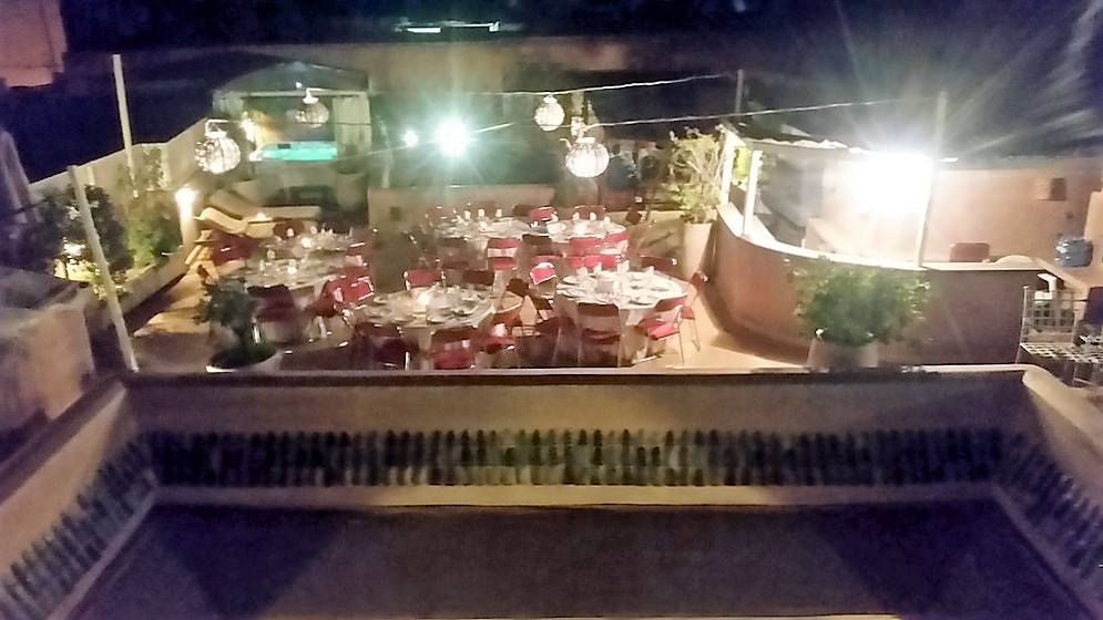 Azotea lugar fiesta cumpleaños Riad Vendôme Marrakech